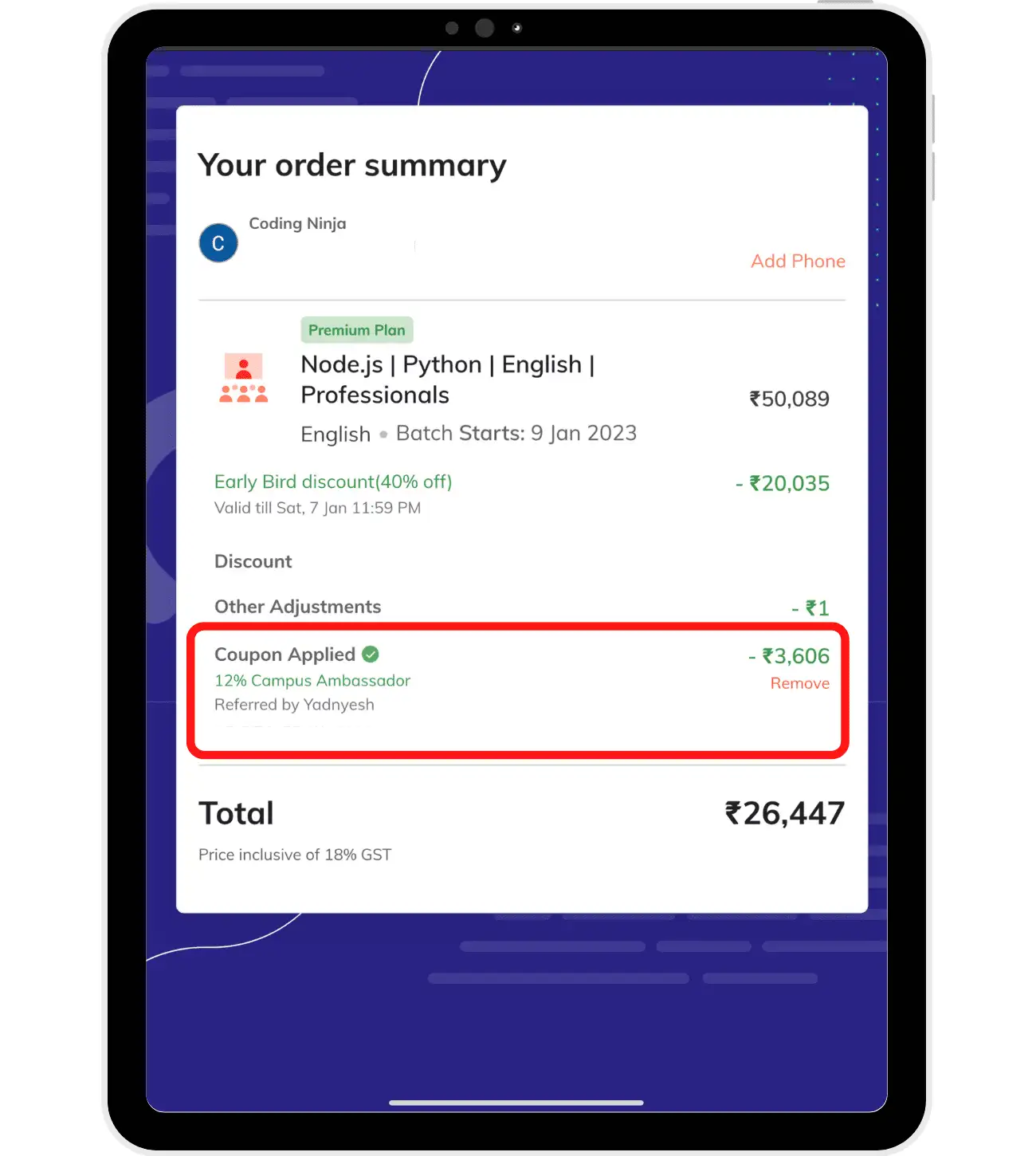 codingninjas coupon code