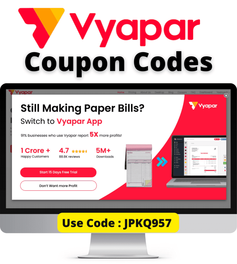 Vyapar Coupon codes