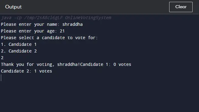 Online Voting System Using Java