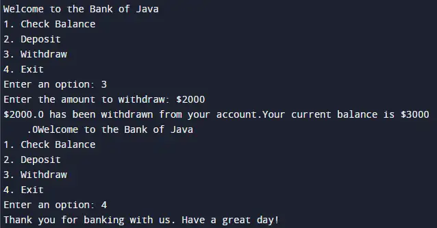 Simple Banking Application Using Java