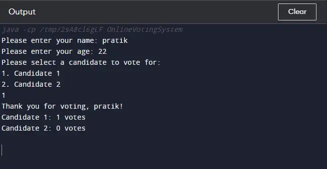 Online Voting System Using Java