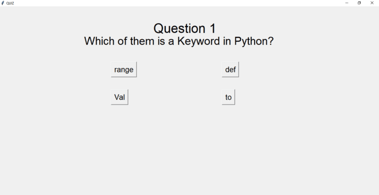 Quiz Application Using Python With Source Code - CodeWithCurious
