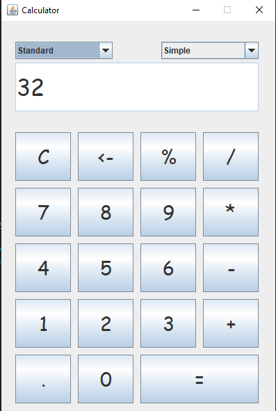 Calculator in Java using Swing