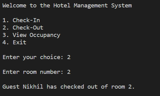 hotel management project report in java