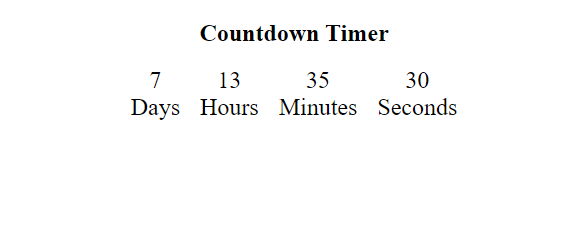 Countdown Timer Using HTML , CSS & JavaScript​