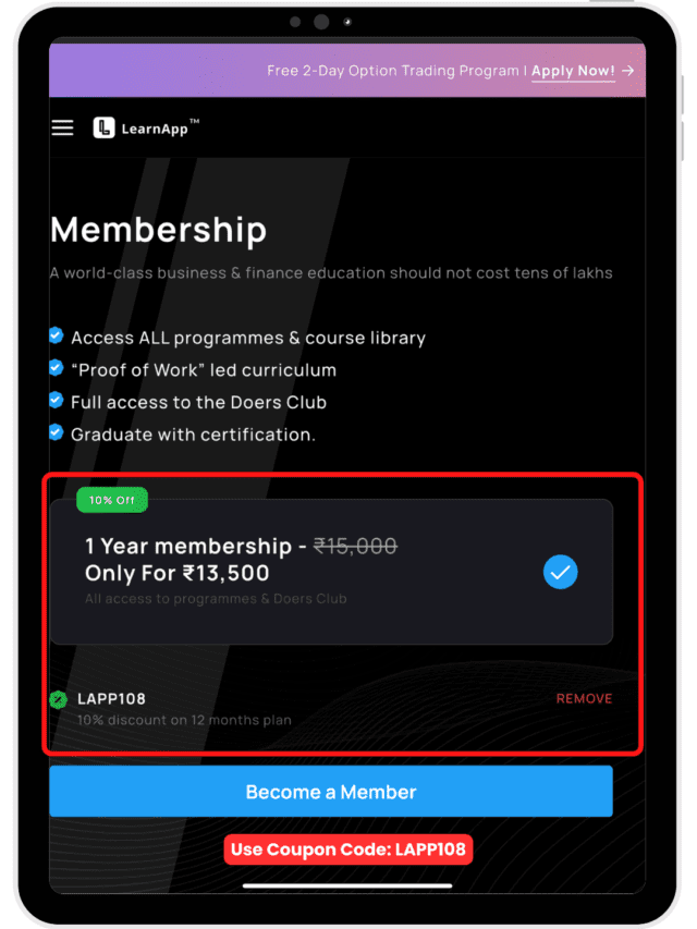 GET 30% OFF Discount LearnApp Coupon Code - 1 Month Free - CodeWithCurious