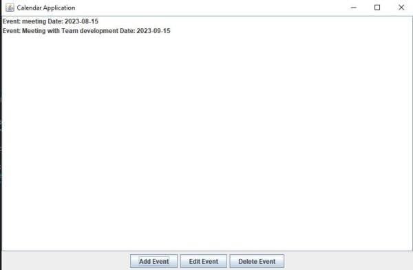 Calendar Application using Java Swing - CodeWithCurious