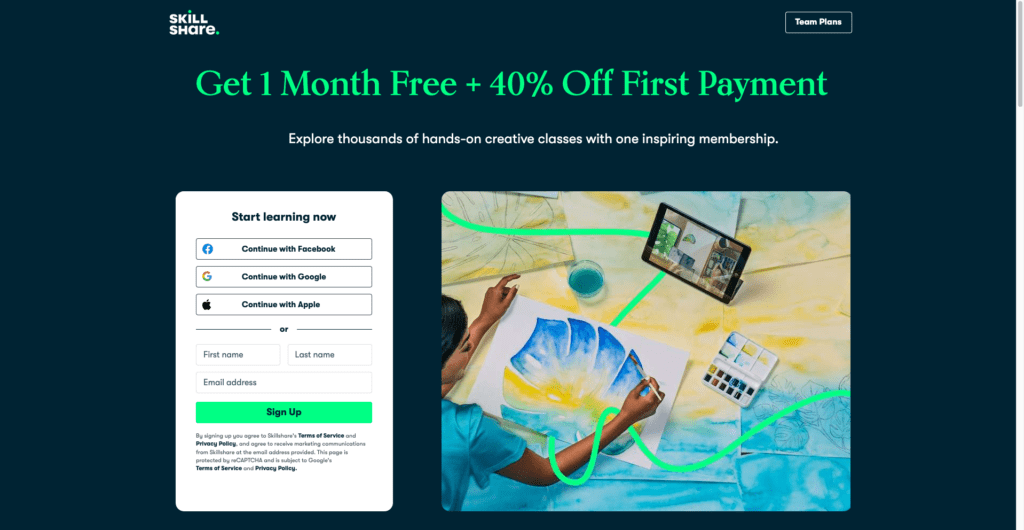Special Offer : Get 1 Month Free + 40% Special Discount on SkillShare