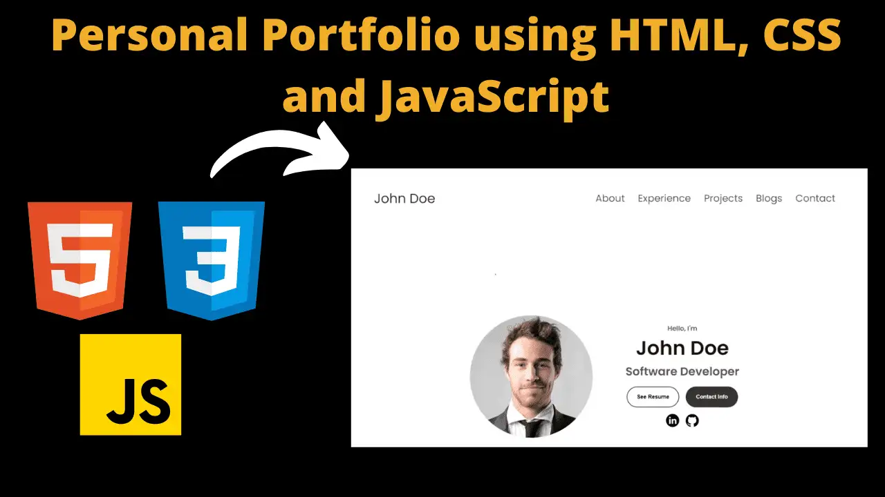 Personal Portfolio using HTML, CSS and JavaScript