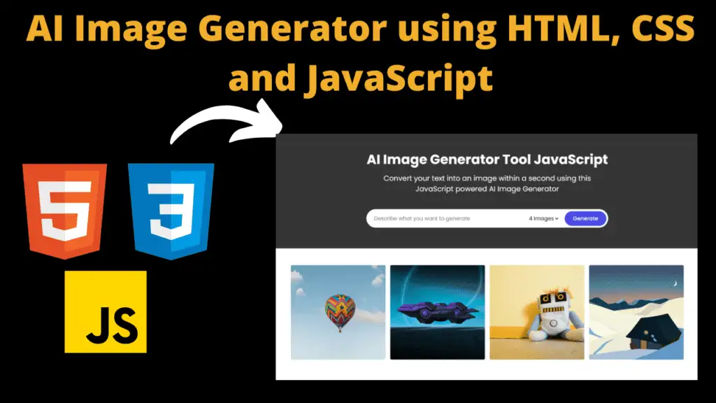 AI Image Generator using HTML, CSS and JavaScript