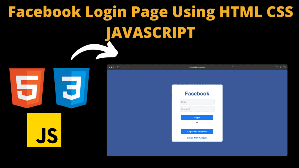 Facebook Login Using HTML CSS JS With Source Code