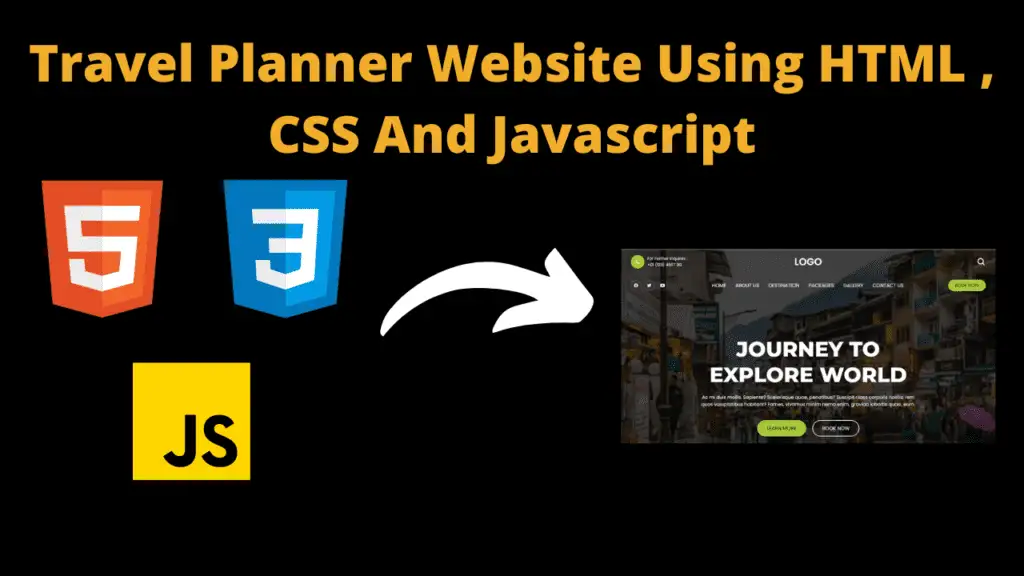 Travel Planner Website Using HTML , CSS And Javascript
