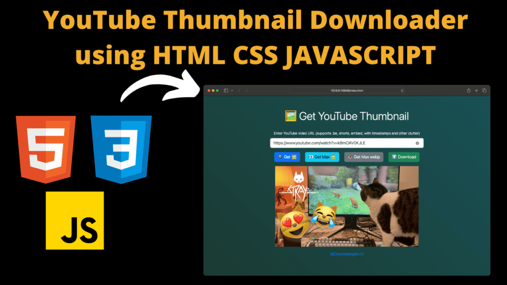 YouTube Thumbnail Downloader Using HTML