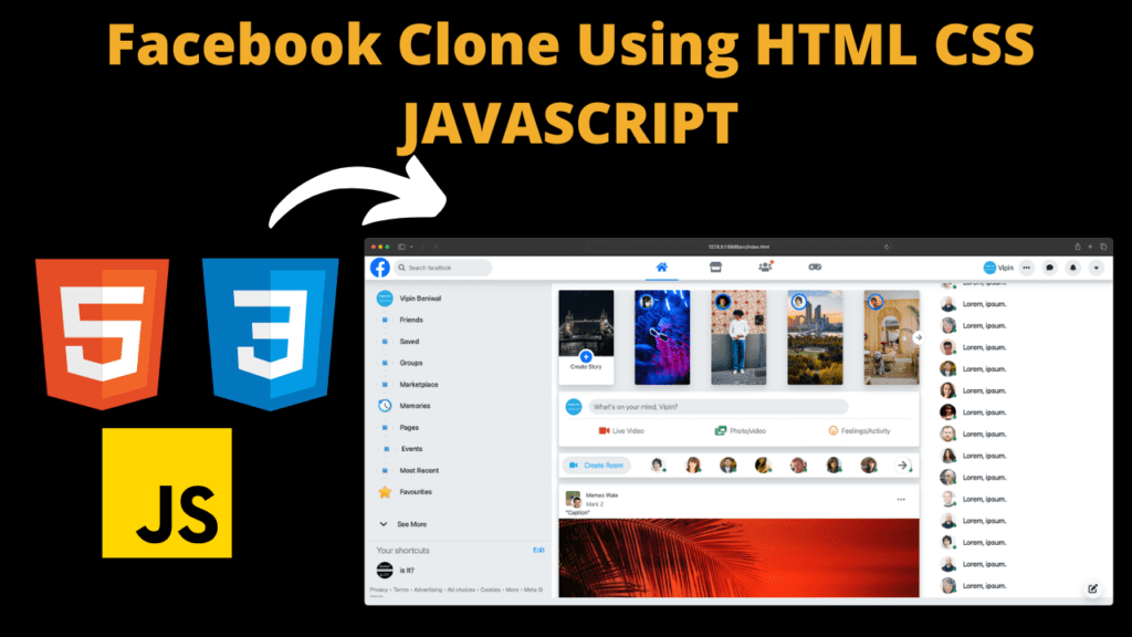 Facebook Clone Using HTML