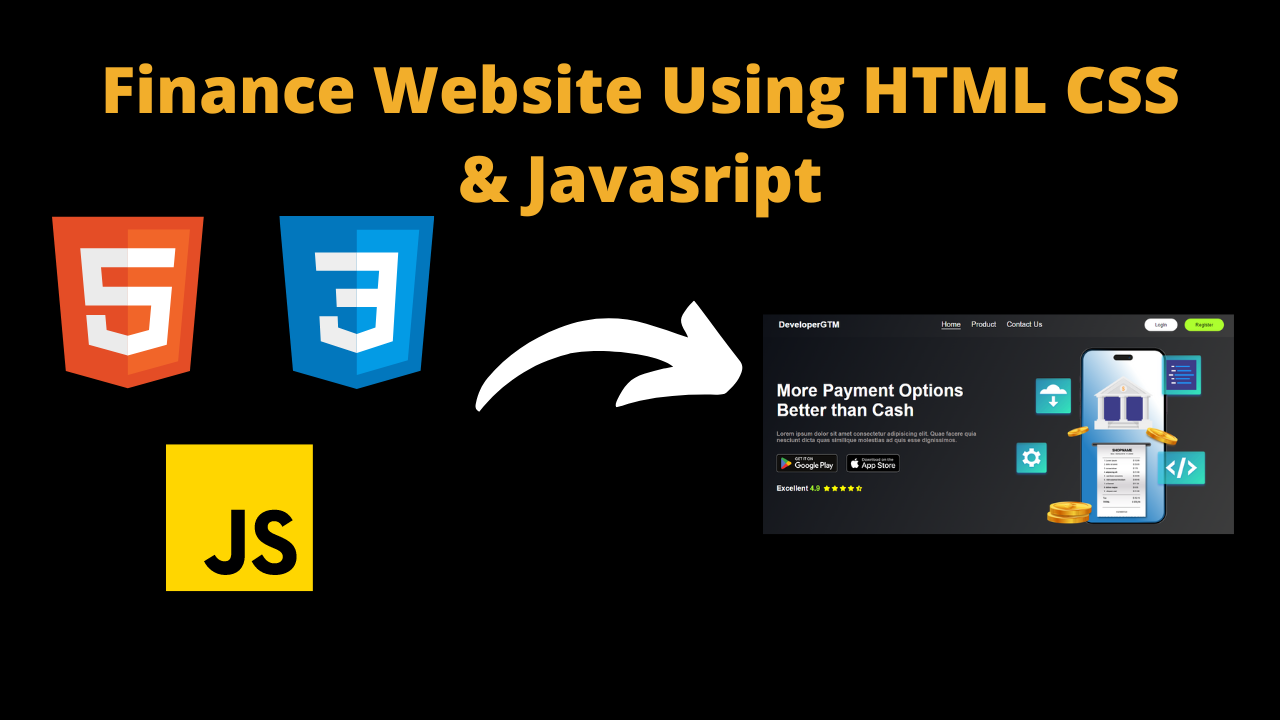 Finance Website Using HTML , CSS & Javascript