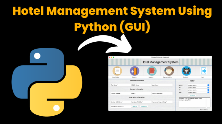 hotel management using python with source code