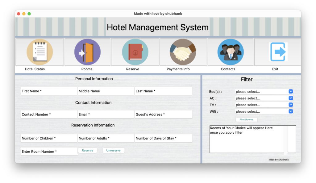 hotel management using python with source code