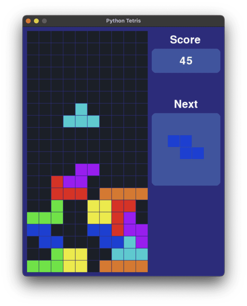 Tetris Game using Python 1