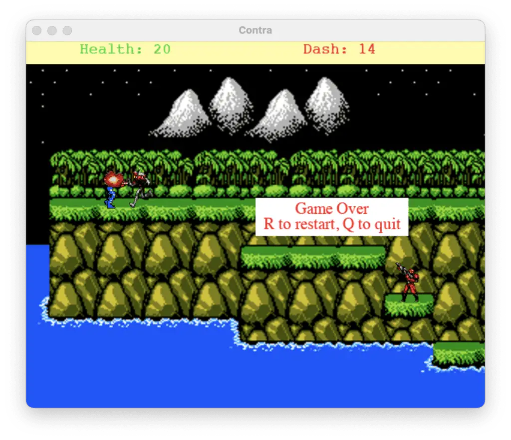 contra game using python