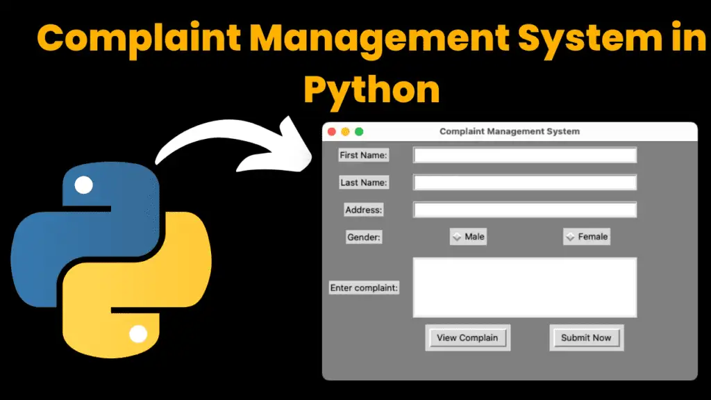 Complaint Management System using Python