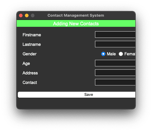 Contact Management System in Python output 2