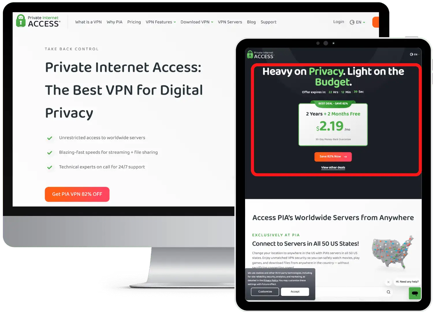 [82% OFF + 2 Months Free] Private Internet Access Discount Code | Get Flat 82% Discount on PIA using Private Internet Access Coupon