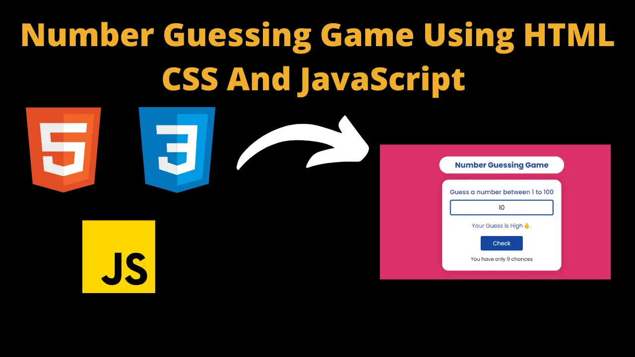 Number Guessing Game Using HTML CSS And JavaScript