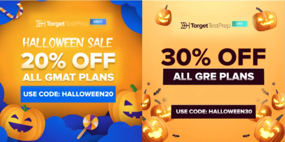 pecial Halloween Sale: Flat 30% Discount on GMAT, GRE, SAT, and EA Plans!