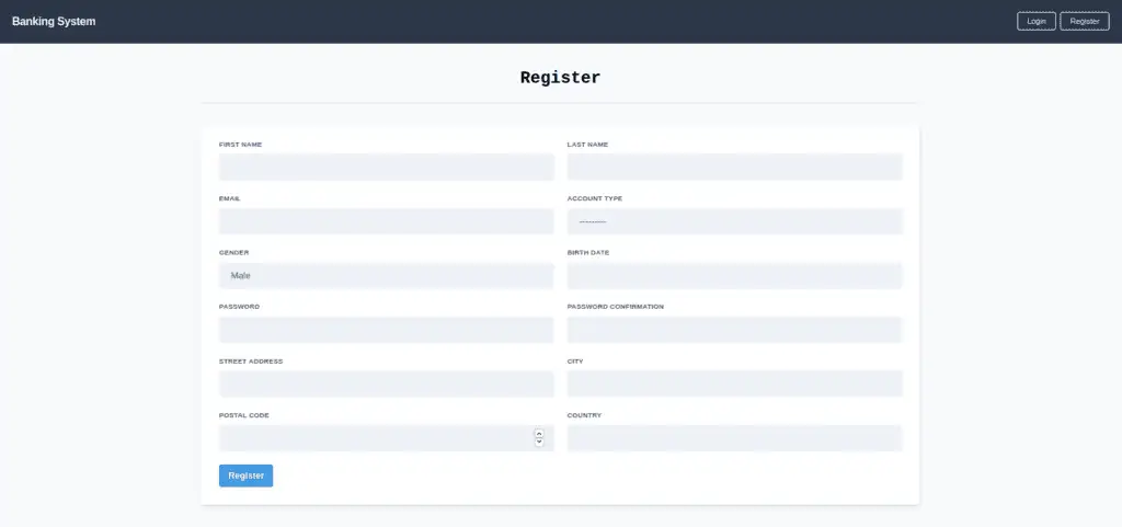 Bank Management System Using Python Django