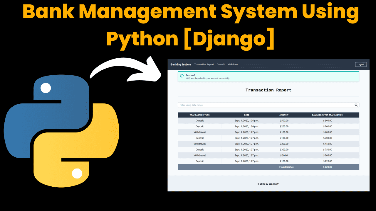 Bank Management System Using Python Django