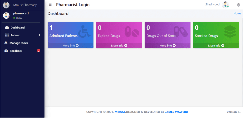 Pharmacy Management System Using Python Pharmacist