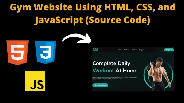 Gym Website Using HTML, CSS, and JavaScript