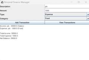 Personal Finance Manager using java Swing with complete source code ...