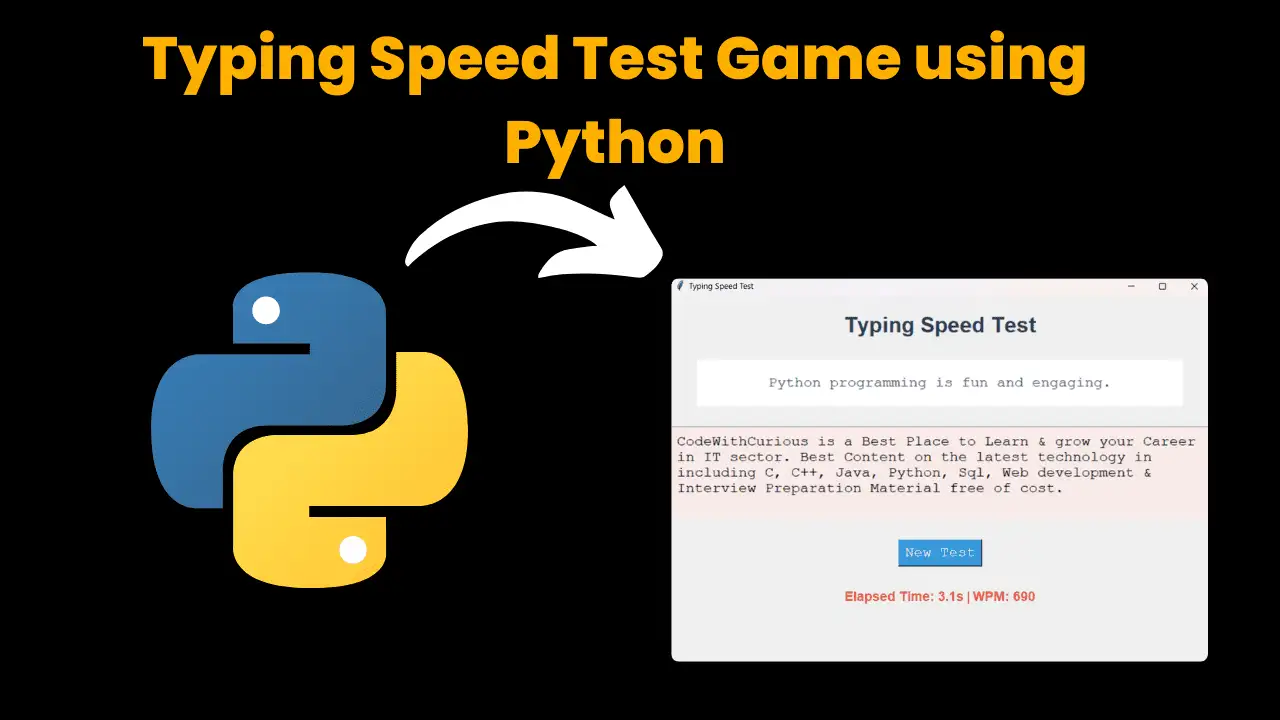 Typing Speed Test Game using Python