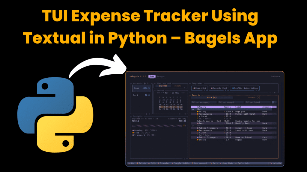 TUI Expense Tracker Using Textual in Python