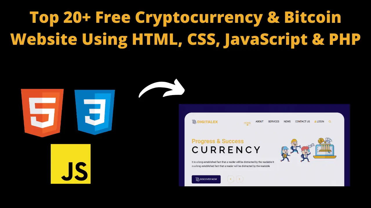 Top 20+ Free Cryptocurrency & Bitcoin Website Using HTML, CSS, JavaScript & PHP