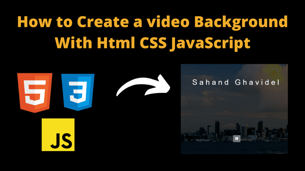 how to create a video background with html CSS JavaScript