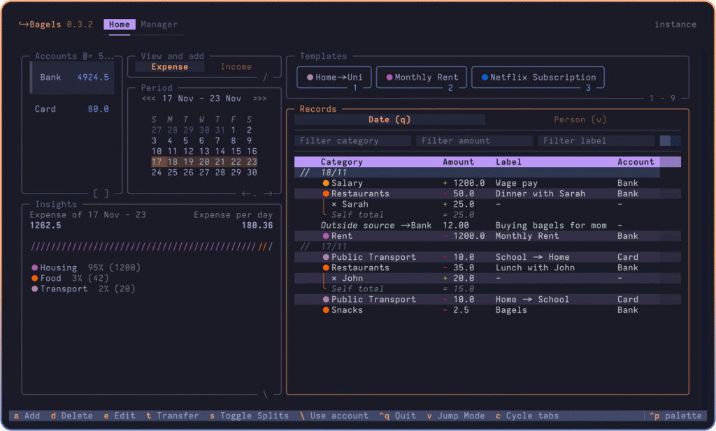 TUI Expense Tracker Using Textual in Python