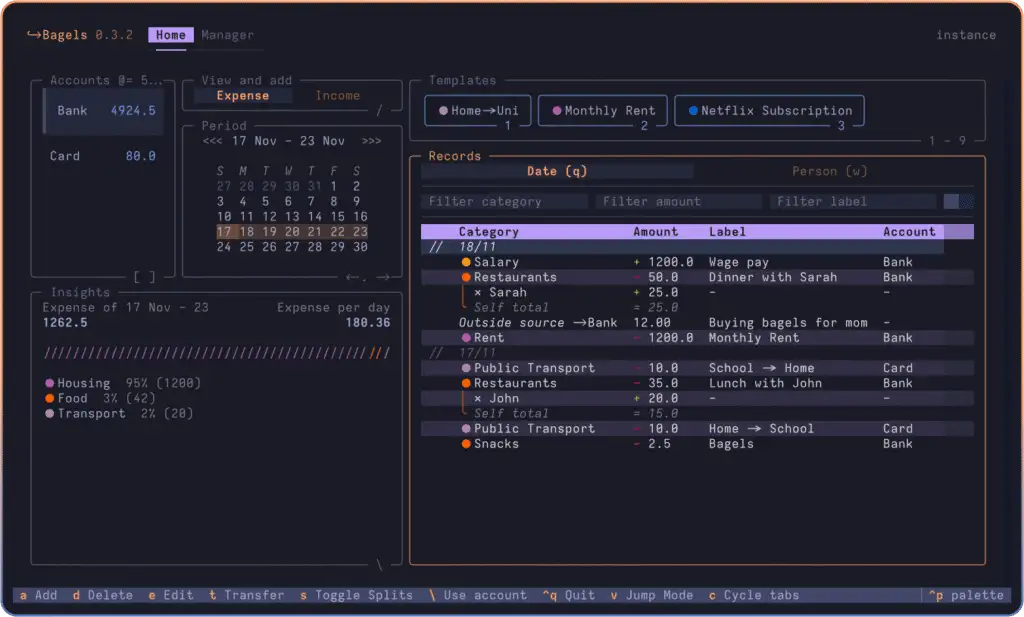 TUI Expense Tracker Using Textual in Python