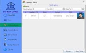 Bank management system using java Output 4