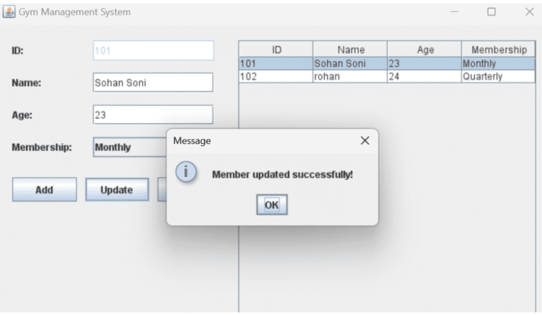 GYM Management System Using Java [GUI using Swing] - CodeWithCurious