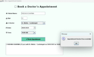 Java Book Appointment Form clinic appointment system in java - CodeWithCurious