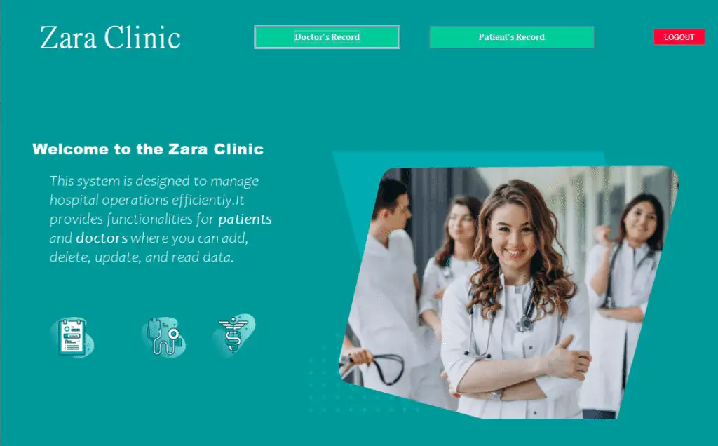 Hospital Management System using java output 2