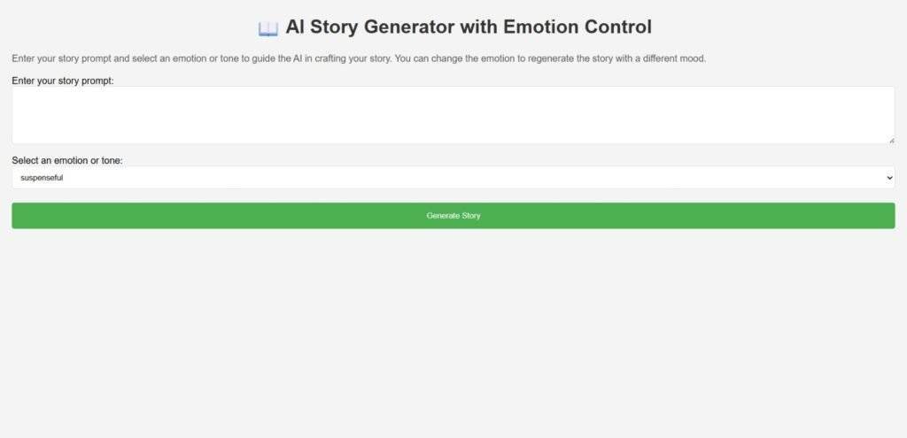 Custom AI Story Generator With Emotion Control Using Python Output 1