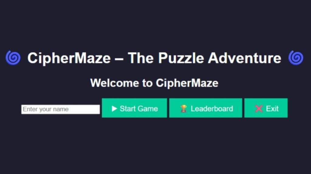 CipherMaze: The Ultimate Code Cracking Quest Game Using Python Output 1
