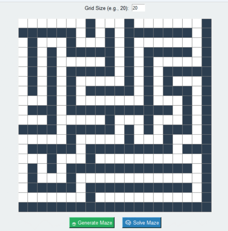 maze generator using Python PyGame gUI - CodeWithCurious
