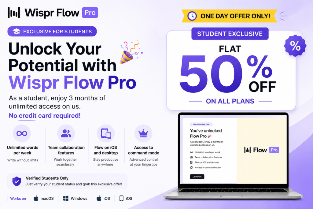 Wispr Flow Student Offer – 3 Months Free for Students​