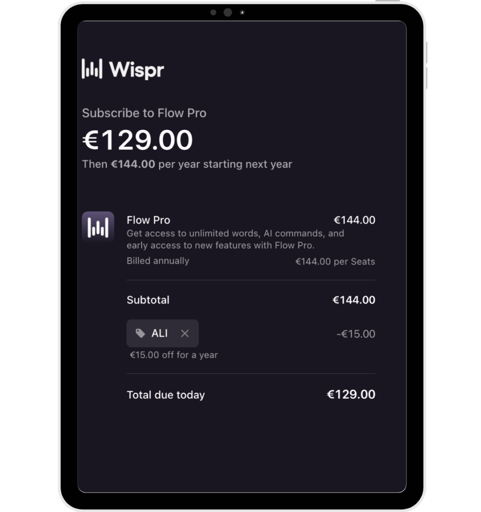 How to Apply a Wispr Flow Promo Code​